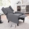 27" Recliner Chair, Wide Manual Wing Chair with Nailhead Trim, Tufted Single Sofa Chair with Solid Wood Legs, Velvet Upholstered Reading Chair Lounge Chair for Living Room Bedroom Office, Grey view 3
