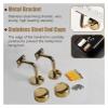 ALDEPO Grab Bars PVC Round Anti-Skid Handrails for Stairs, Children's Elderly Disabled Safety Auxiliary Grab Bar with Gold End Caps & Brackets, 1M/1.1M/1.2M/1.3M/1.4M/1.5M Long/White/5M/4.9Ft (Color view 4