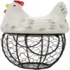 TATSEN Metal Wire Basket with Ceramic Hens Cover Fruit Egg Holder Decorative Kitchen Storage Baskets view 1