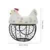 TATSEN Metal Wire Basket with Ceramic Hens Cover Fruit Egg Holder Decorative Kitchen Storage Baskets view 2