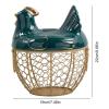 TATSEN Egg Storage Basket Metal Wire Fruit Basket with Chicken Shape Lid Ceramic Egg Holder Storage Holds 30 Eggs view 2