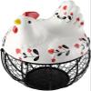 TATSEN Iron Egg Storage Basket Snack Fruit Creative Collection Ceramic Hen Ornaments Decoration Kitchen Accessories view 1