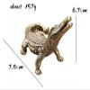 ALDEPO Sculpture Tabletop Tea Pets Mini Home Decoration Accessories Sculptures Head Sculpture Copper Crocodile Statue Office Desk Decorations Crafts Pure Brass Animal Feng Shui Figurines view 2