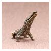ALDEPO Sculpture Tabletop Tea Pets Mini Home Decoration Accessories Sculptures Head Sculpture Copper Crocodile Statue Office Desk Decorations Crafts Pure Brass Animal Feng Shui Figurines view 4