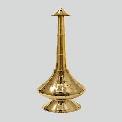 Aashita Creations 9" Inch Brass Gulab Pash Rose Water Holy Water Sprinkler Divine Religious Worship Holy Pot Paneer Sombu