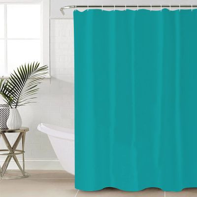 Pinroote Pure Teal Green Shower Curtain, Stall Shower Curtains for Bathroom/Bathtub, Simple Solid Color Waterproof Fabric Shower Curtain Set with 12 Hooks, Extra Long 72" x 96"