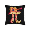 Pi Day Guitar Pizza Mexicain Math Teacher Throw Pillow view 1