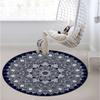 Modern Tribal Office Home Chair Mat Gaming Computer Rolling Chair Mats Round Chair Cushion Non-Slip Low-Pile Hardwood Floor Mats Mandala Exotic Floral Ornament Round,Blue Indigo Diameter 47.2 in view 4