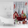 Christmas Red Plaid Truck Shower Curtain, Stall Shower Curtains for Bathroom/Bathtub, Gnomes Snowman Xmas Tree Winter Snowflake Waterproof Fabric Shower Curtain Set with 12 Hooks, Small 36" x 72" view 2