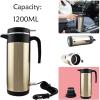 Car electric kettle,1200ML Portable Travel Kettle,Stylish&Portable/304 Stainless Steel,For Tea Coffee Drinking Cold Winter Christmas,12v view 2