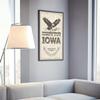 Iowa Emblem Poster, Iowa Symbol Poster Print, Retro Travel State Poster, Home Wall Art, Office Wall Decor, State Art Poster - 18x24 view 2