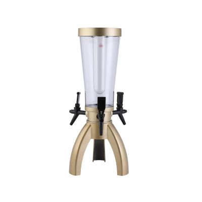 Beer tower 3L Beer Tower Dispenser with Icicle Bar Special Beer Cannon with Three Tap Beer Dispenser For Party/Bars/Home/Outdoor Beer Tower Dispenser (Color : Champagne)