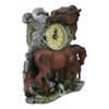 1 Pcs of Brown Chestnut Stallion Horse Mare Stallion and Foal Family Desktop Table Clock view 3