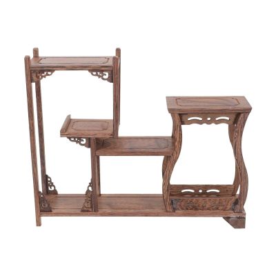 Cabilock Antique Display Shelf Elegant Wood Carving for Collectibles and Figurines Chinese for Home Decor and Tea Canisters Vintage Multi-Purpose Organizer