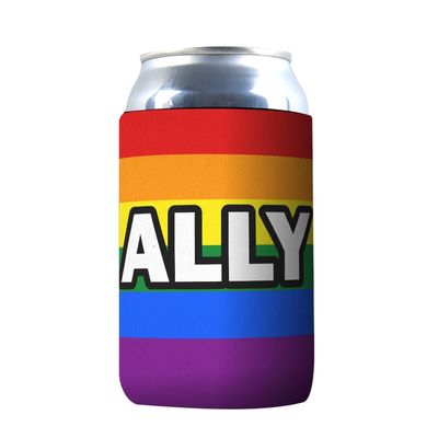 1 Pack - Ally Rainbow Pride LGBTQ+ Flag Drink Cooler Sleeve