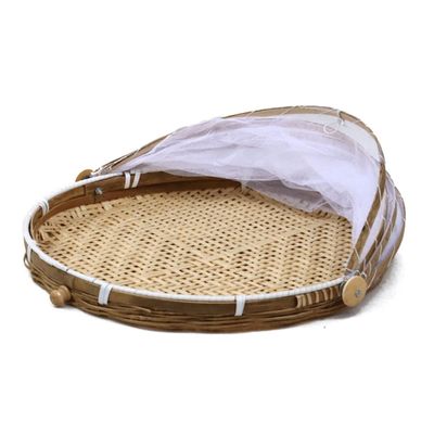 Food Storage Basket, Hand Woven Round 30/35/40cm Mesh Cover