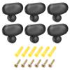 HARFINGTON Mirror Clips, 6Pcs for 3-5mm Thick Wall-Mounted Floating Glass Mirror Clips Bracket Holder for Frameless Mirror Walls Fixed Fitting (37mm Black) view 1