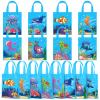 24 Pcs Under The Sea Party Favors Bags Ocean Gift Goodie Bag with Handles Sea Animals Candy Treat Reusable Pouch for Summer Ocean Birthday Party Decorations Baby Shower Supplies view 1