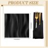 150 Pcs Satin Napkin Bulk 17 x 17 Inch Square Silk Table Napkin Soft Dinner Napkins Decor Elegant Satin Weddings Party Napkin for Wedding Parties Banquet Restaurant Decoration Supplies (Black) view 2