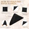 150 Pcs Satin Napkin Bulk 17 x 17 Inch Square Silk Table Napkin Soft Dinner Napkins Decor Elegant Satin Weddings Party Napkin for Wedding Parties Banquet Restaurant Decoration Supplies (Black) view 3