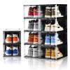 Amllas 10 Pack Shoe Boxes Stackable,Upgraded Sturdy Storage Boxes with Clear Magnetic Door,Multifunctional Sneaker Organizer Fit up to US Size 12 (13.8x 9.84x 7.1) view 1