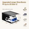 Amllas 10 Pack Shoe Boxes Stackable,Upgraded Sturdy Storage Boxes with Clear Magnetic Door,Multifunctional Sneaker Organizer Fit up to US Size 12 (13.8x 9.84x 7.1) view 2