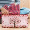 Valentine's Day Storage Basket for Shelves, Red Love Tree Rose Flowers Pink Ombre Storage Cube Fabric Storage Bins, Closet Organizers with Handles for Book, Toys, Cloth, 15x11x9.5 Inch view 3
