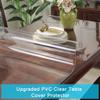 8 Ft Wedding Table Cloth Clear Table Protector Plastic PVC Table Cover Cloth Crystal Vinyl Table Runner Waterproof Wipeable Vinyl for Rectangle Dining Conferenc Table Mat Pad Furniture Protector 44x96 view 2