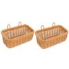 2Pcs Handwoven Wall Hanging Basket for Onion and Garlic Storage Stylish Imitation Rattan Container for Kitchen and Home Decor Lightweight Space-saving Organizer for Fruits and Vegetables view 1