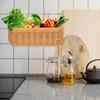 2Pcs Handwoven Wall Hanging Basket for Onion and Garlic Storage Stylish Imitation Rattan Container for Kitchen and Home Decor Lightweight Space-saving Organizer for Fruits and Vegetables view 4