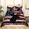 American Flag Bedding Set for Girls Boys Kids Deer Comforter Cover Set Room Decorative Antlers Duvet Cover Farmhouse Deer Hunting Red Blue Bedspread Cover Room Decor Quilt Cover King Size view 2