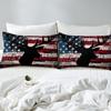 American Flag Bedding Set for Girls Boys Kids Deer Comforter Cover Set Room Decorative Antlers Duvet Cover Farmhouse Deer Hunting Red Blue Bedspread Cover Room Decor Quilt Cover King Size view 4