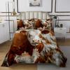 Feelyou Cow Bedspread for Girls Boys Kids Cow Fur Quilted Coverlet Room Decorative Cowhide Coverlet Set Farmhouse Western Farm Animal Skin Yellow Quilted Room Decor Queen Size view 2