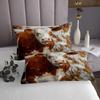 Feelyou Cow Bedspread for Girls Boys Kids Cow Fur Quilted Coverlet Room Decorative Cowhide Coverlet Set Farmhouse Western Farm Animal Skin Yellow Quilted Room Decor Queen Size view 4
