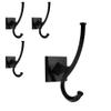 TUNNY 4 Pack Vintage Wall Hooks-Matte Black Coat Hooks Towel Hook for Hanging Heavy Duty Bathroom Hook Hat Hook Double Wall Mounted Coat Hanger view 1