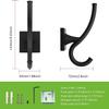 TUNNY 4 Pack Vintage Wall Hooks-Matte Black Coat Hooks Towel Hook for Hanging Heavy Duty Bathroom Hook Hat Hook Double Wall Mounted Coat Hanger view 2