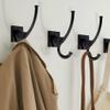 TUNNY 4 Pack Vintage Wall Hooks-Matte Black Coat Hooks Towel Hook for Hanging Heavy Duty Bathroom Hook Hat Hook Double Wall Mounted Coat Hanger view 4
