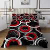 Feelyou Bedspread Cow Fur Quilted Coverlet for Kids Teens Geometric Circle Coverlet Set Grey Red Quilted Room Decor Bedroom Queen Size view 2