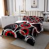 Feelyou Bedspread Cow Fur Quilted Coverlet for Kids Teens Geometric Circle Coverlet Set Grey Red Quilted Room Decor Bedroom Queen Size view 3