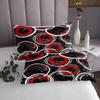 Feelyou Bedspread Cow Fur Quilted Coverlet for Kids Teens Geometric Circle Coverlet Set Grey Red Quilted Room Decor Bedroom Queen Size view 4