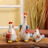 3pcs/Set Creative Rooster Statue Display Ornaments Handmade Glaze Decorations Stand Crafts Rooster Desk Arts Ornament Animal Figurine Gifts Home Decor Ceramic Table Decor view 2