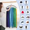 3 Pack Skirt Pants Hangers with Clips, Legging Organizer for Closet Hanging with 10 Cilps Holds 30 Leggings/Shorts/Jeans/Skirts Pants Hangers Space Saving Closet Organizers and Storage, Black view 3