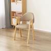 KWOKING Upholstered Scandinavian Coffee Shop Arm Chair Dining Chair Nordic Solid Wood A-Shape Legs Dining Chair Home Backrest Chair Bedroom Desk Writing Chair Milk Tea Shop Chair Khaki Set of 4 view 2