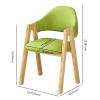 KWOKING Upholstered Scandinavian Coffee Shop Arm Chair Dining Chair Nordic Solid Wood A-Shape Legs Dining Chair Home Backrest Chair Bedroom Desk Writing Chair Milk Tea Shop Chair Khaki Set of 4 view 3