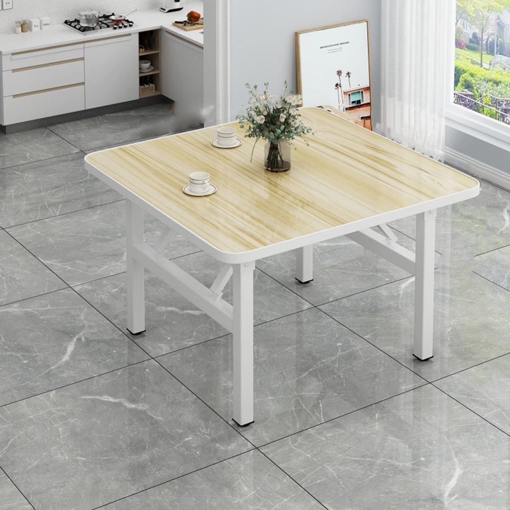 ZARBAILRE Easy to Move Folding Dining Desk 313120inch+4Chair, Collapsible Dining Table Multipurpose, Rectangle Folding Kitchen Table for Restaurant, Warehouse, Home, Kitchen, Garage