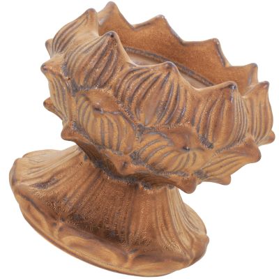 Zerodeko Vintage Lotus Ceramic Candlestick Holder for Home Decor Buddhist Hall and Special Occasions Elegant Taper Candle Stand for Religious Settings and for Buddhist Lovers