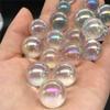 Queenbox 10 Pcs Natural Rainbow Acrylic Crystal Ball Clear Quartz Sphere Aura Angel Chakra Electroplated Orb Minerals Healing Massage Gift view 1