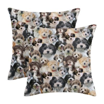 2 Piece Havanese Dog Puppies Throw Pillow Case Cushion Covers, Pet Dog Pug Throw Pillow Cover, 2 Piece Cute Havanese Dog Pillowcases, Havanese Dog Lover Gift for Dog Owner/Pup Mom