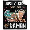 Todeyya Just a Girl Who Loves Ramen Throw Blanket - Super Soft Flannel Fleece Blanket Ramen Gifts, Ramen Plush Lightweight Microfiber Cozy Blanket for Couch Sofa Bed S 50"x40" for Kids view 2