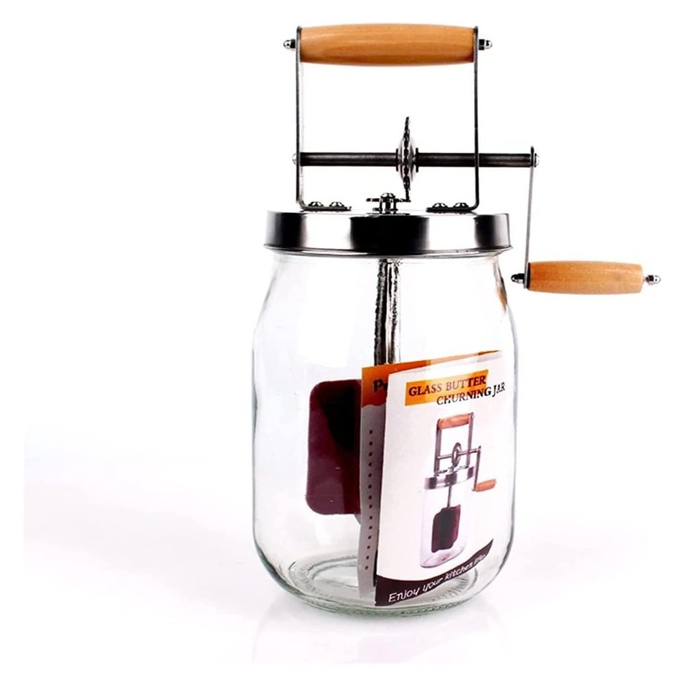 1L/1.5L Hand Crank Butter Churner, Manual Butter Churner, Baking of Top Gadgets Butter Maker Cream Mixer, Butter Churner Hand Crank Mason Jar, Create Delicious Homemade Butter (Size : 1.5L)